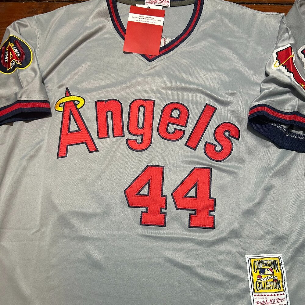 1980s ANAHEIM ANGELS REGGIE JACKSON Men's JERSEY Sz M,L,XL,2X by Mitchell & Ness - Picture 2 of 9